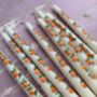 Hand Painted Pair Of Orange Blossom Taper Candles, thumbnail 3 of 5
