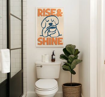Rise And Shine Retro Print Kitchen Poster Bedroom Art Hand Drawn, 11 of 11