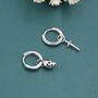 Mismatched Skull And Sword Huggie Hoop Earrings In Sterling Silver, thumbnail 7 of 11