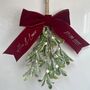 Glitter Mistletoe, Personalised Bow, Newly Wed Christmas Gift, thumbnail 1 of 3