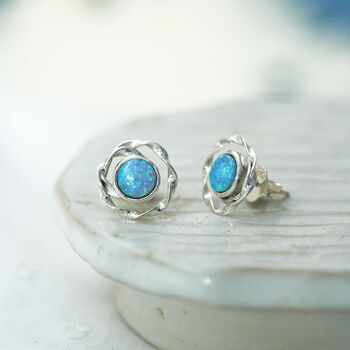 Intricate Opal Stud Earrings, 3 of 6