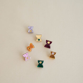 Hourglass Time Colourful Laser Acrylic Stud Earrings, 7 of 7