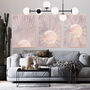 Set Of Three Boho Sun Pink Gold Wall Art Prints, thumbnail 2 of 5