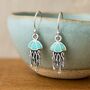 Turquoise Resin Sterling Silver Jellyfish Hook Earrings, thumbnail 1 of 7