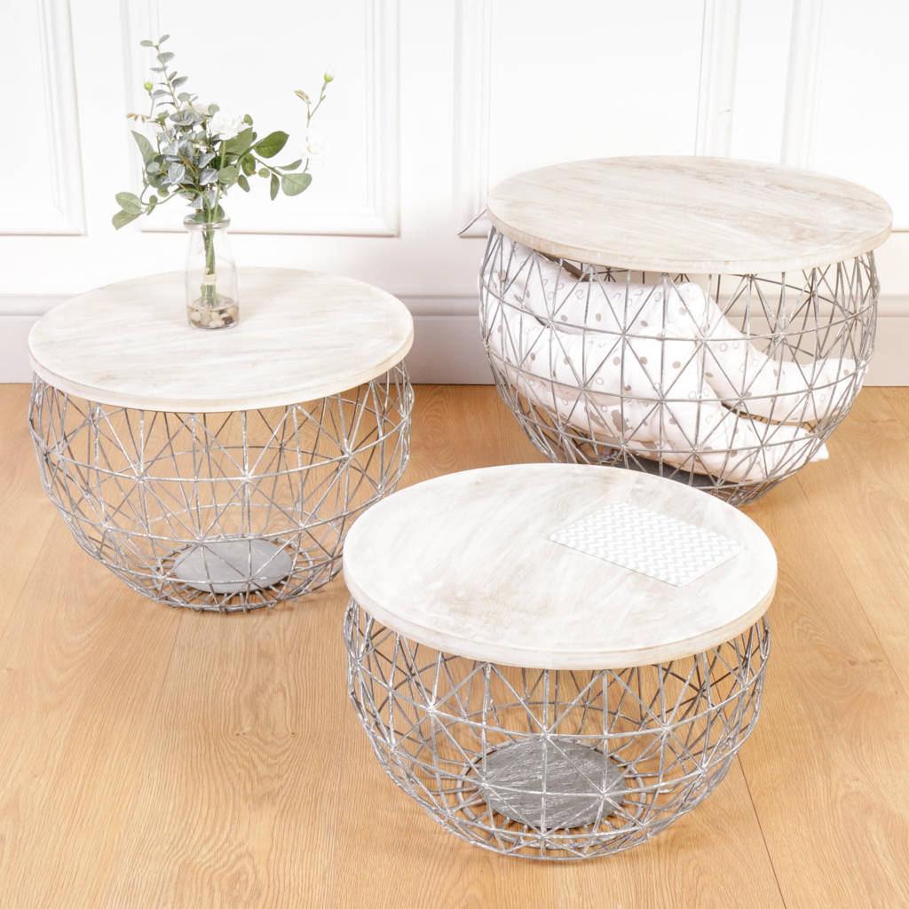 set of three industrial nesting storage tables by dibor ...