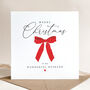 Christmas Card For Wife / Husband: Festive Red Bow And Red Heart Design, thumbnail 11 of 12