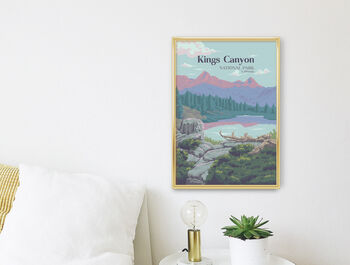 Kings Canyon National Park USA Travel Poster Art Print, 3 of 8