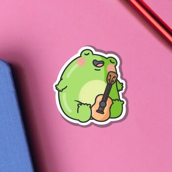 Frog Playing Guitar Vinyl Sticker, 5 of 8