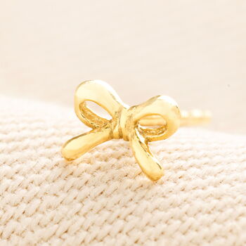 Sterling Silver Bow Piercing In Gold Plating, 2 of 5