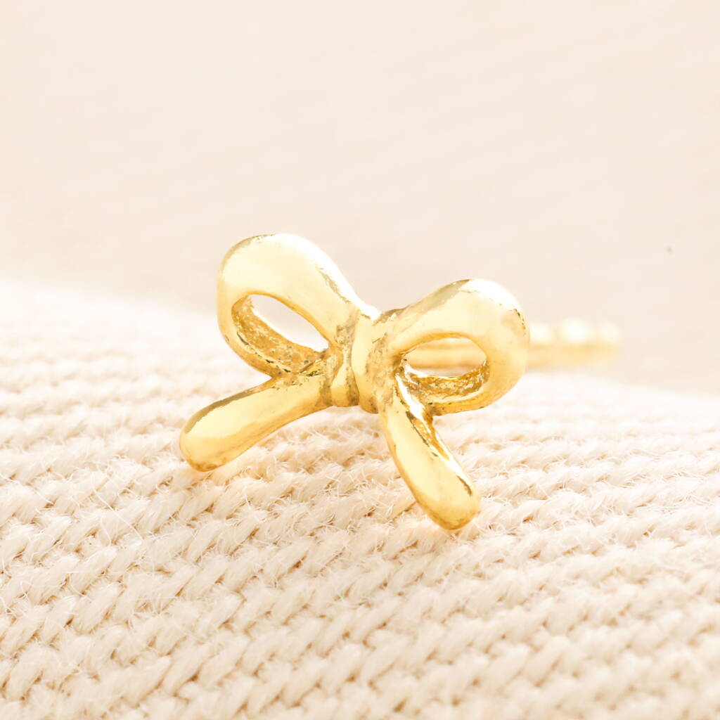 Sterling Silver Bow Piercing In Gold Plating, 1 of 3