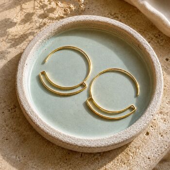 Geometric Sterling Silver Round Wire Hoop Earrings, 3 of 5