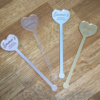 Set Of Five Any Occasion Heart Drink Stirrers, 2 of 4