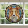 Rough Collie Stained Glass Effect Suncatcher, thumbnail 5 of 5