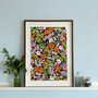 Retro Florals Giclee Wall Print, thumbnail 2 of 7