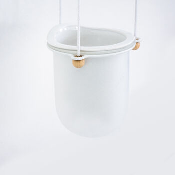 Flo, Self Watering Ceramic And Glass Hanging Planter, 9 of 10