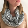 Ladies Knitted Lambswool Snood With Geometric Triangles, thumbnail 1 of 8