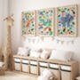 Personalised Sea Blue Safari Animal Name Print | Hand Painted Jungle Nursery Wall Art | Safari Baby Gift, thumbnail 2 of 9