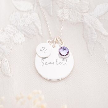 Personalised Birthday Disc Name Necklace, 5 of 11