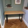 Solid Staved Oak Desk With Raw U Legs, thumbnail 1 of 2