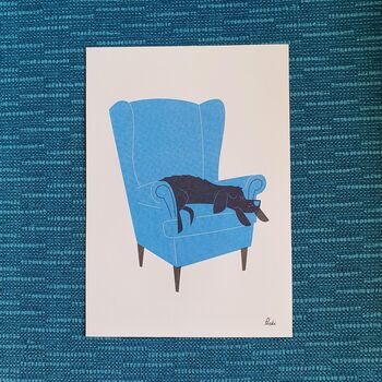 Dog Nap Armchair Riso Art Print, 2 of 3