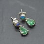 Opal Emerald Earrings: Gold, Silver, May Birthstone, thumbnail 8 of 8