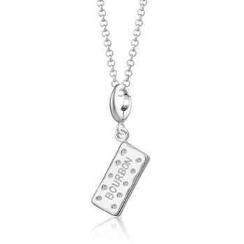 Sterling Silver Bourbon Biscuit Charm Necklace, 2 of 6