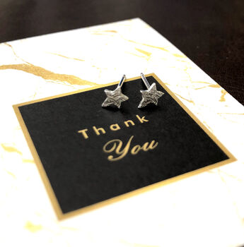 Thank You Teacher Gift Sterling Silver Tiny Star Earrings, 2 of 7