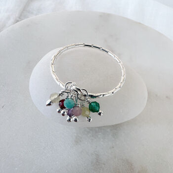 Gemstone Cluster Detail Sterling Silver Ring, 3 of 8