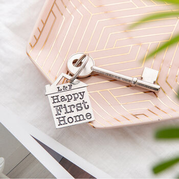 Couples Housewarming Gift Happy First Home Keyring, 2 of 12