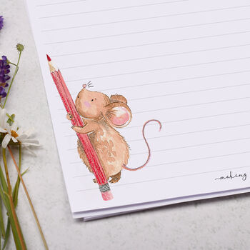 A4 Letter Writing Paper With Mouse And Pencil, 3 of 4