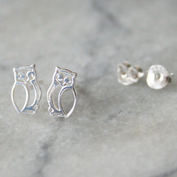 Little Owl Sterling Silver Earrings, 6 of 9