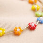 Multicoloured Daisy Beaded Necklace In Gold, thumbnail 4 of 5