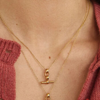 Mini Twisted T Bar Necklace, 3 of 8