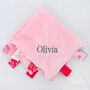 Personalised Pink Comforter With Taggies, thumbnail 4 of 8
