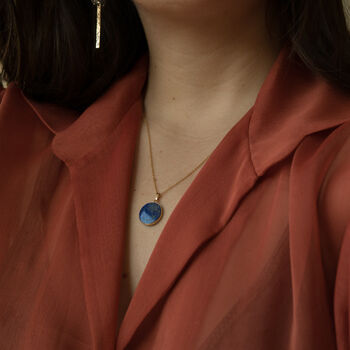 Lapis Lazuli Necklace 14k Gold Filled Natural Gemstone, 6 of 6