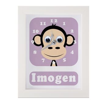 Personalised Childrens Monkey Clock, 7 of 9