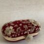 Maroon Handcrafted Oval Velvet Clutch Bag, thumbnail 5 of 8