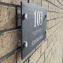 Personalised Floral Divide Slate House Number Sign, thumbnail 2 of 2