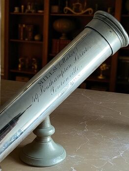 Antique Mills Maker Black Leather Silver Colour Telescope, 2 of 5