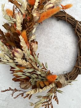Small Dried Flower Autumn Wreath, 8 of 9