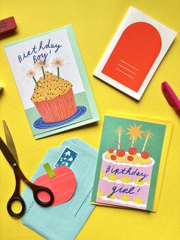 Birthday Boy Cute Cupcake Birthday Card, 4 of 4