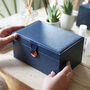 Navy Two Tier Jewellery Box, thumbnail 4 of 4