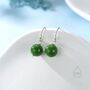 Natural Jasper Jade Hook Earrings In Sterling Silver, thumbnail 2 of 12