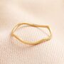 Stainless Steel Thin Band Wave Ring In Gold, thumbnail 1 of 3