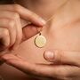 9ct Gold Double Fingerprint Round Pendant Necklace, thumbnail 3 of 9