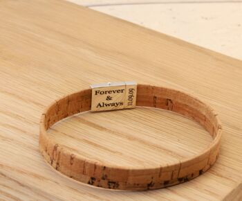 Men’s Personalised Flat Cork Bracelet With Sterling Silver Clasp, 2 of 8