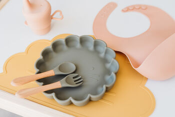 Silicone And Beechwood Fork And Spoon Set, 2 of 8