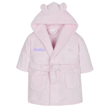 Personalised Baby And Toddler Dressing Gown – Embroidered Name In Eight Colours, 2 of 8