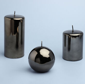 Grey Glass Effect Candles By G Decor, 3 of 6