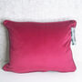 Bright Pink Velvet Piped 13' x 18' Cushion Cover, thumbnail 4 of 5